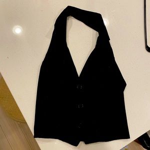 Tuxedo Black Halter Top